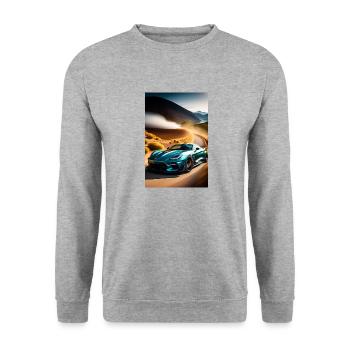 Autorennen - Unisex Pullover - Weißgrau meliert - Vorne - Alina (178cm) & Michal (187cm)