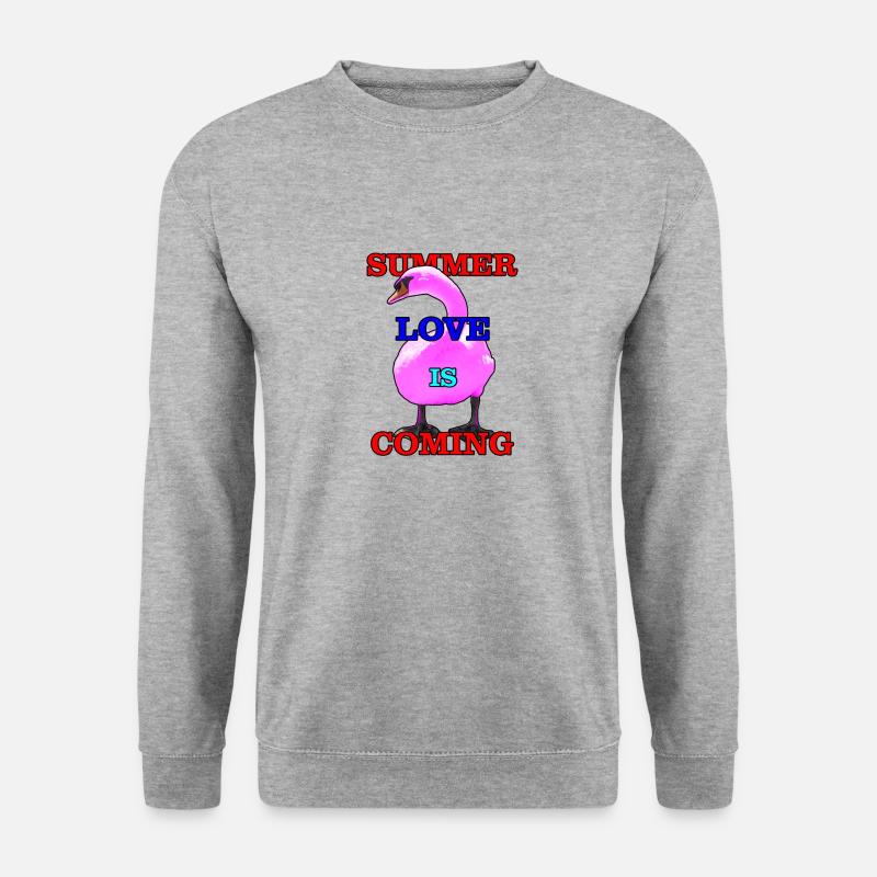 Schwan - Unisex Pullover - Weißgrau meliert