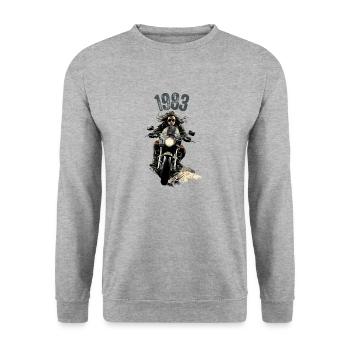 1983, motorcycle - Unisex Sweatshirt - salt & pepper - Front - Alina (178cm) & Michal (187cm)