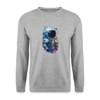 Astronaut - Unisex Sweatshirt - salt & pepper - Front - Alina (178cm) & Michal (187cm)