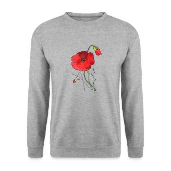 Fleur - Sweat-shirt Unisexe - gris chiné - Devant - Alina (178cm) & Michal (187cm)