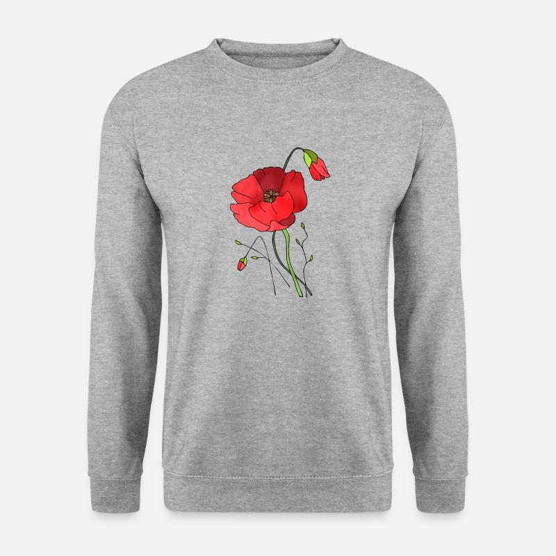 Blumen - Unisex Pullover - Weißgrau meliert