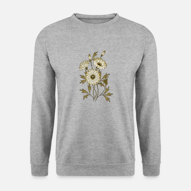 Blumen - Unisex Pullover - Weißgrau meliert