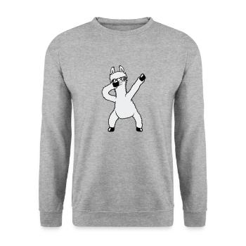 Drôle de Dabbing Dab Dance Llama Cool Lunettes de soleil - Sweat-shirt Unisexe - gris chiné - Devant - Alina (178cm) & Michal (187cm)