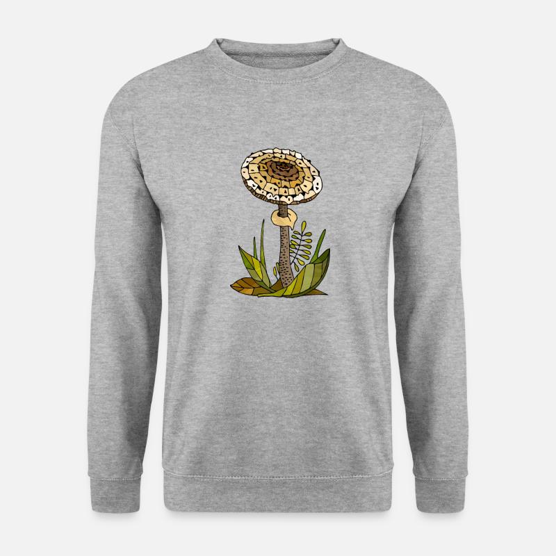 Pilze - Unisex Pullover - Weißgrau meliert