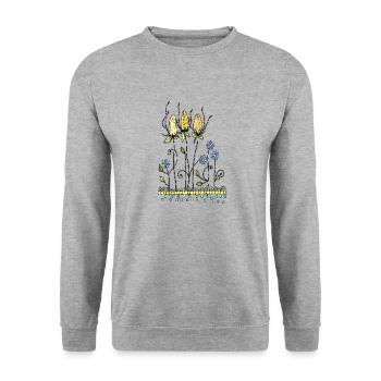 Fleur - Sweat-shirt Unisexe - gris chiné - Devant - Alina (178cm) & Michal (187cm)
