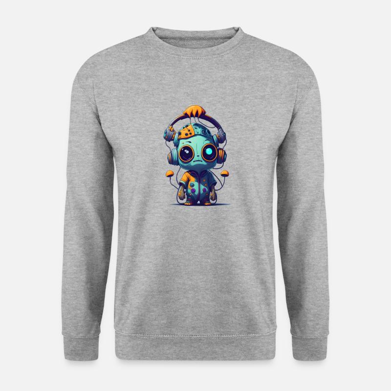 Trippy Alien 03 - Unisex Pullover - Weißgrau meliert