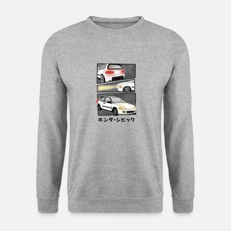 ARCTIC WHITE CAR COMIC / HATCHBACK - Unisex Sweatshirt - salt & pepper