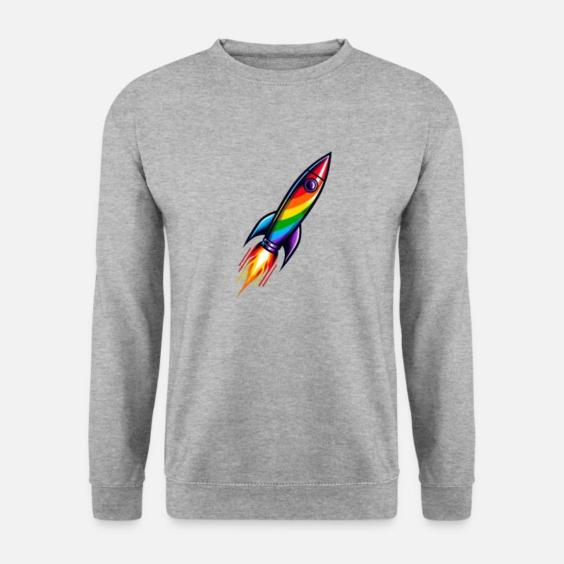 Fusée arc-en-ciel | Lancement d’une fusée - Sweat-shirt Unisexe - gris chiné