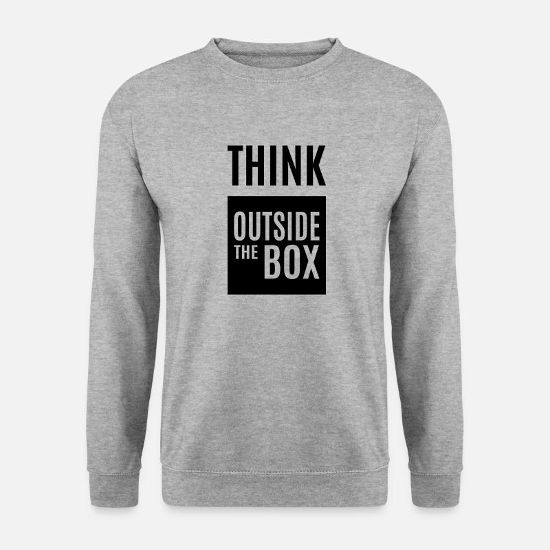 Think outside the Box - Black - Unisex Pullover - Weißgrau meliert