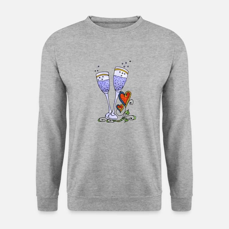 Brille - Unisex Pullover - Weißgrau meliert