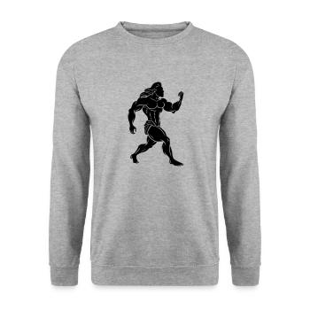 beau mec presque nu Héro grec - Sweat-shirt Unisexe - gris chiné - Devant - Alina (178cm) & Michal (187cm)