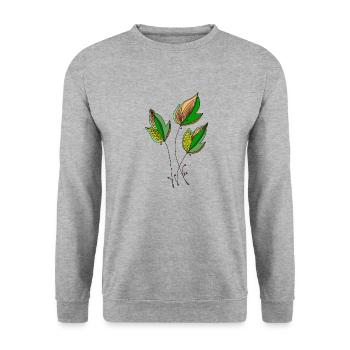 List - Unisex Sweatshirt - salt & pepper - Front - Alina (178cm) & Michal (187cm)