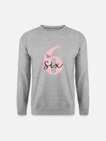 6. Geburtstag Sechs Six - Unisex Pullover - Weißgrau meliert