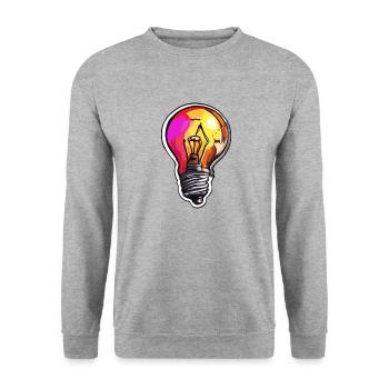Bulb / Bulb / Brightness / Light - Unisex Sweatshirt - salt & pepper - Front - Alina (178cm) & Michal (187cm)