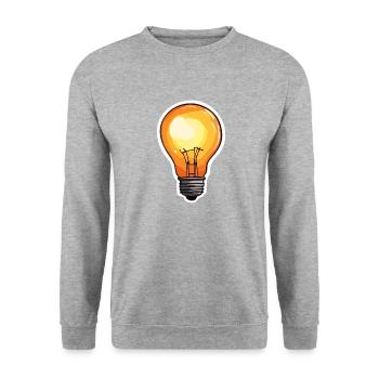 Bulb / Bulb / Brightness / Light - Unisex Sweatshirt - salt & pepper - Front - Alina (178cm) & Michal (187cm)
