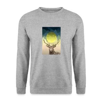 Cerf - Sweat-shirt Unisexe - gris chiné - Devant - Alina (178cm) & Michal (187cm)