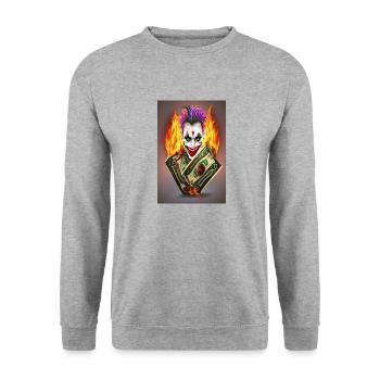 Dollar Joker Card - Sweat-shirt Unisexe - gris chiné - Devant - Alina (178cm) & Michal (187cm)