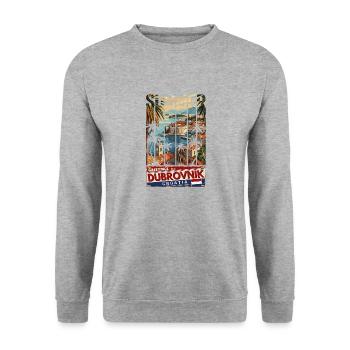 Croatie Croatie Voyage d’été Croatie Dubrovnik - Sweat-shirt Unisexe - gris chiné - Devant - Alina (178cm) & Michal (187cm)