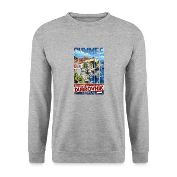 Croatie Croatie Voyage d’été Croatie Dubrovnik - Sweat-shirt Unisexe - gris chiné - Devant - Alina (178cm) & Michal (187cm)