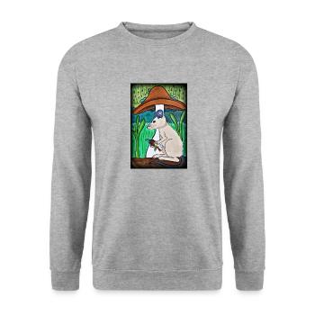 Souris avec des abeilles sous la pluie - Sweat-shirt Unisexe - gris chiné - Devant - Alina (178cm) & Michal (187cm)