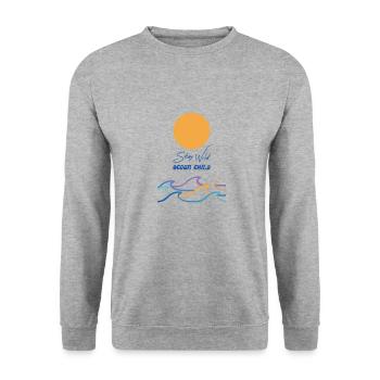 Stay Wild Ocean Child bunt - Unisex Pullover - Weißgrau meliert - Vorne - Alina (178cm) & Michal (187cm)