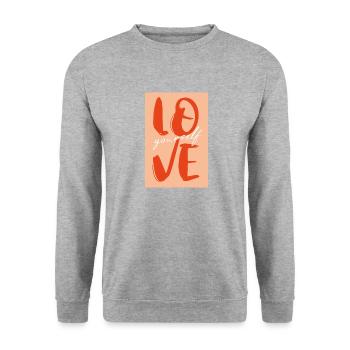 Aime toi toi-même - Sweat-shirt Unisexe - gris chiné - Devant - Alina (178cm) & Michal (187cm)