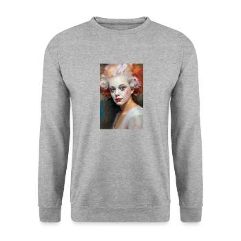 Portrait d’un clown coloré 2 - Sweat-shirt Unisexe - gris chiné - Devant - Alina (178cm) & Michal (187cm)