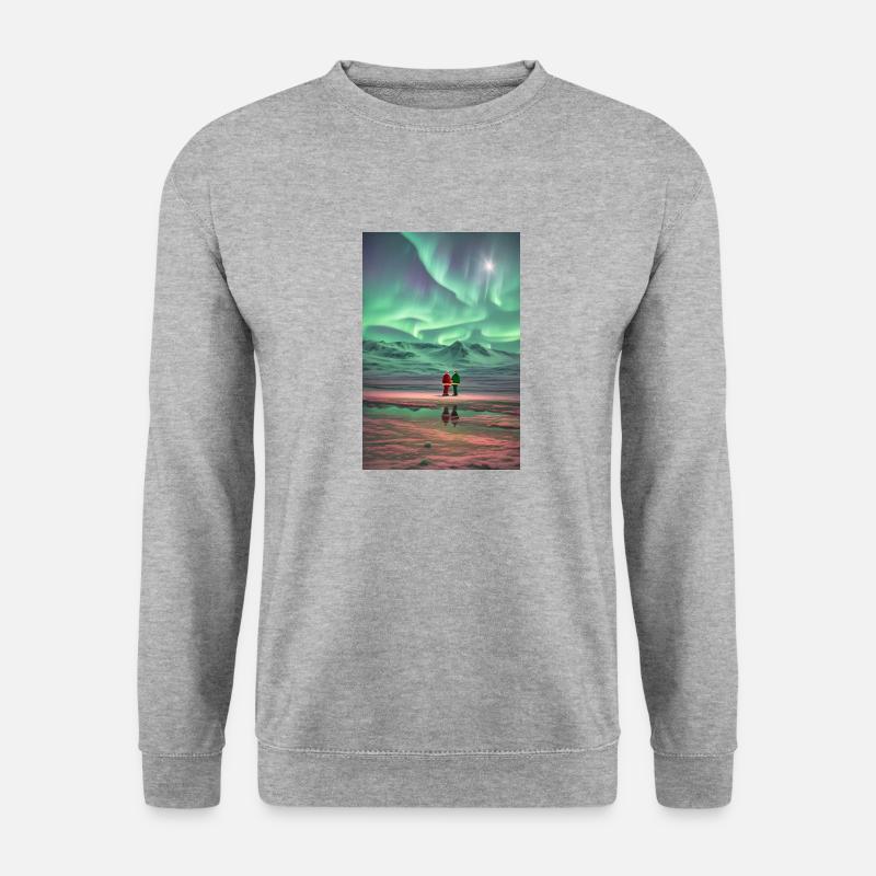 Aurora Borealis Verzauberung Aurora Borealis - Unisex Pullover - Weißgrau meliert