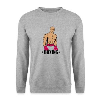 boxing boxer - Unisex Pullover - Weißgrau meliert - Vorne - Alina (178cm) & Michal (187cm)