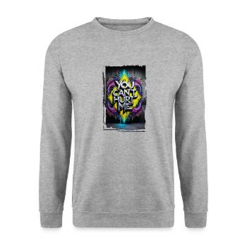 You Can't Hurt Me - Unisex Sweatshirt - salt & pepper - Front - Alina (178cm) & Michal (187cm)