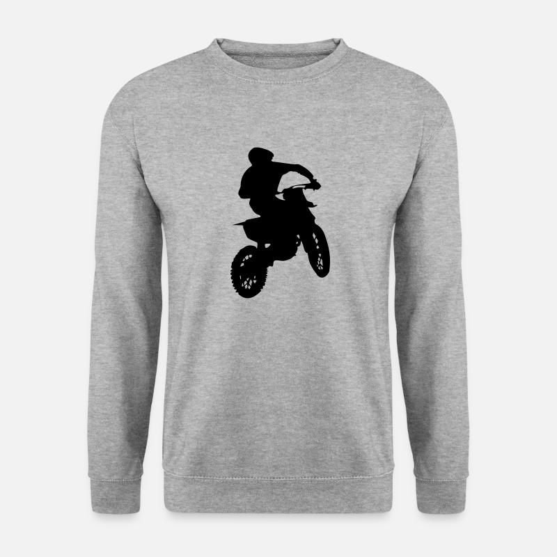 motocross racer - Unisex Pullover - Weißgrau meliert