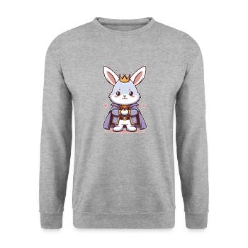 Rabbit King Duke - Unisex Sweatshirt - salt & pepper - Front - Alina (178cm) & Michal (187cm)