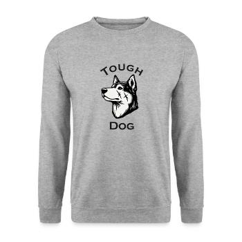 Loup balafré - Tough Dog Design - Sweat-shirt Unisexe - gris chiné - Devant - Alina (178cm) & Michal (187cm)