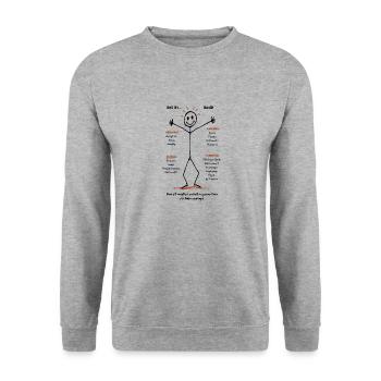 Das ist David - Unisex Pullover - Weißgrau meliert - Vorne - Alina (178cm) & Michal (187cm)