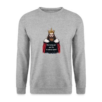 King 65167 - Unisex Sweatshirt - salt & pepper - Front - Alina (178cm) & Michal (187cm)
