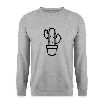 Kaktus - Unisex Pullover - Weißgrau meliert - Vorne - Alina (178cm) & Michal (187cm)