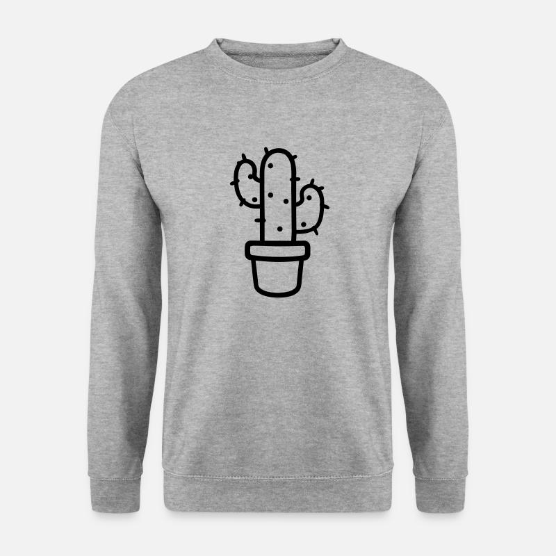 Kaktus - Unisex Pullover - Weißgrau meliert