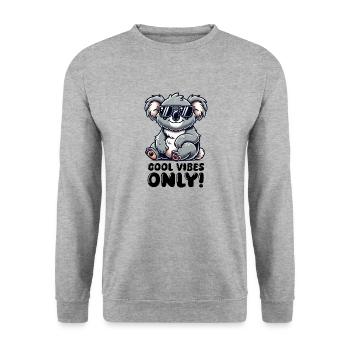 koalabär sonnenbrille cool - Unisex Pullover - Weißgrau meliert - Vorne - Alina (178cm) & Michal (187cm)