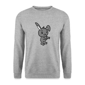 Bunny Hug Bunny Rodent Small Animal Cute - Unisex Sweatshirt - salt & pepper - Front - Alina (178cm) & Michal (187cm)