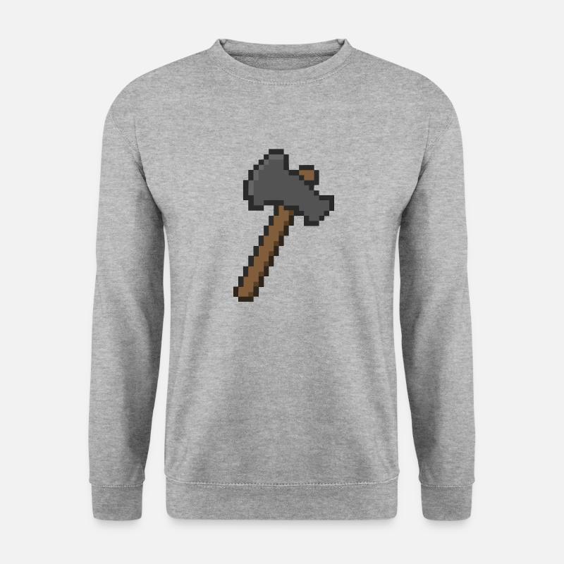 axt pixel - Unisex Pullover - Weißgrau meliert