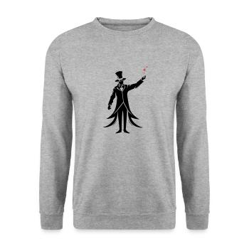 magicien silhouette sorcier - Sweat-shirt Unisexe - gris chiné - Devant - Alina (178cm) & Michal (187cm)