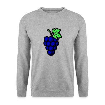 Grapes Grapes Fruit - Unisex Sweatshirt - salt & pepper - Front - Alina (178cm) & Michal (187cm)