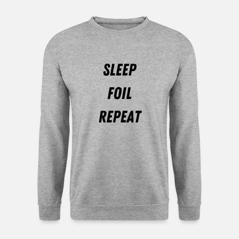 SLEEP FOIL REPEAT - Unisex Pullover - Weißgrau meliert