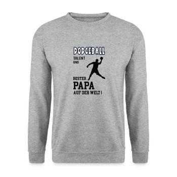 Dodgeball Spieler Dodgeballer Papa Vater Mann - Unisex Pullover - Weißgrau meliert - Vorne - Alina (178cm) & Michal (187cm)