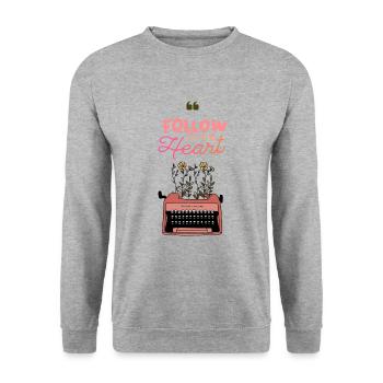 Author Writer Typewriter Writing - Unisex Sweatshirt - salt & pepper - Front - Alina (178cm) & Michal (187cm)