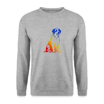 Saint Bernard Dog - Unisex Sweatshirt - salt & pepper - Front - Alina (178cm) & Michal (187cm)