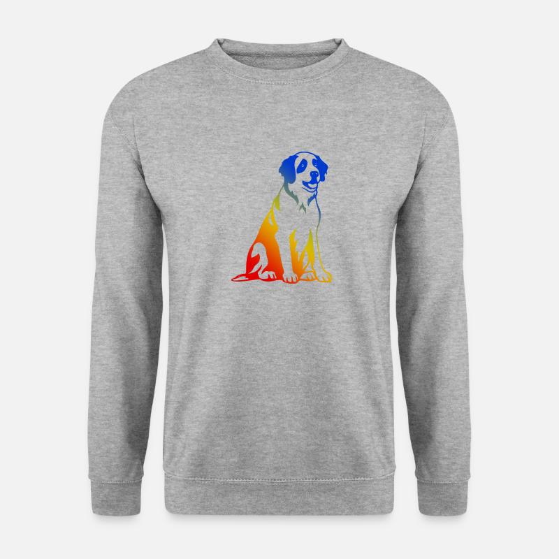 Saint Bernard Hund - Unisex Pullover - Weißgrau meliert