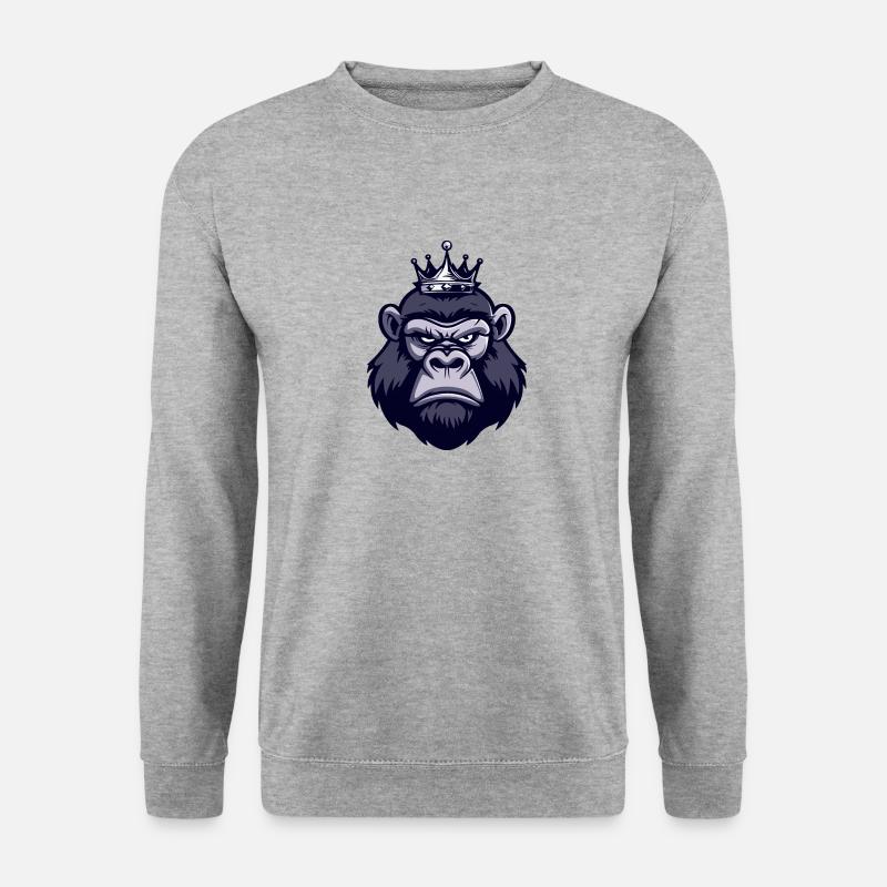 Gorilla Head Crown - Unisex Sweatshirt - salt & pepper