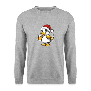 Bière de canard Noël Noël - Sweat-shirt Unisexe - gris chiné - Devant - Alina (178cm) & Michal (187cm)